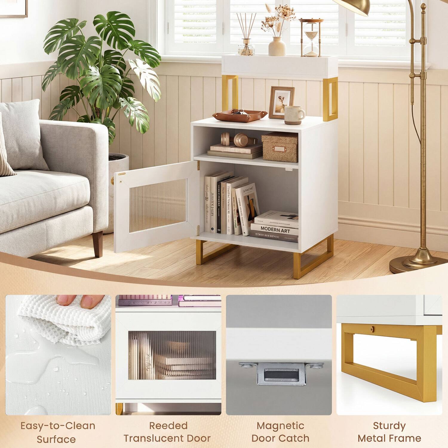 2020
STARIA ARRILY
TOTAL

Inteved MODERN ART VORSA EN NOMAI

Easy-to-Clean Reeded Surface Translucent Door
Magnetic Door Catch
Sturdy Metal Frame
