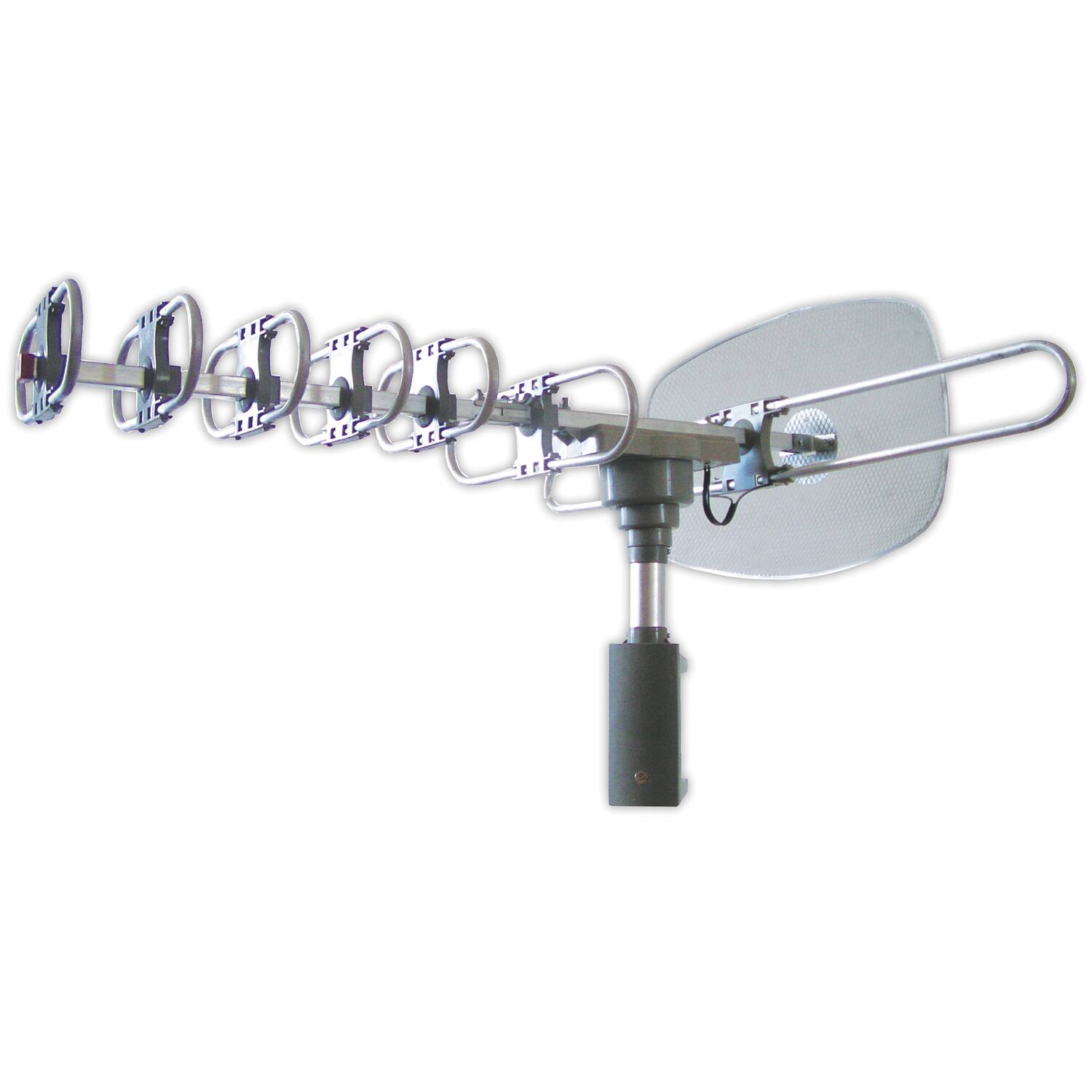 Back. Supersonic - SC-609 360° HDTV Digital Amplified Motorized Rotating Outdoor Antenna - Silver.