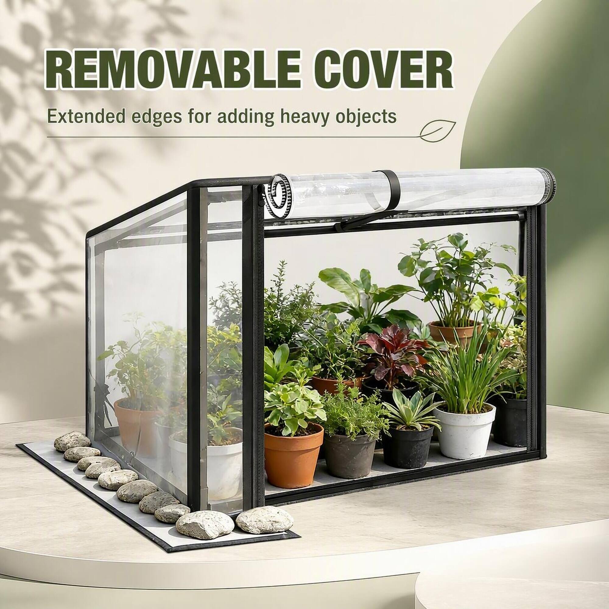 REMOVABLE COVER  
Extended edges for adding heavy objects