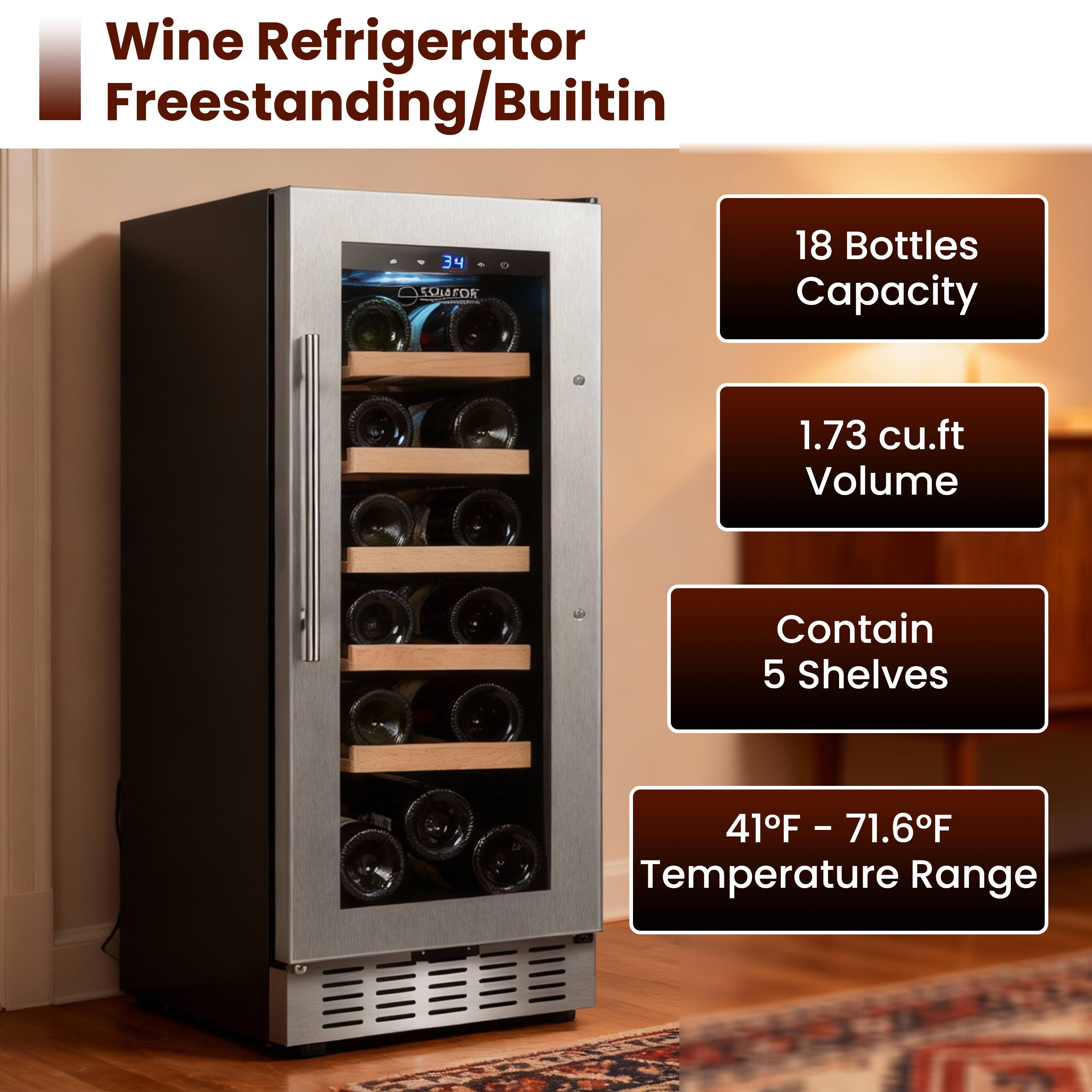 Equator 11 inch 18 Bottle Wine Cooler, Refrigerator Built In