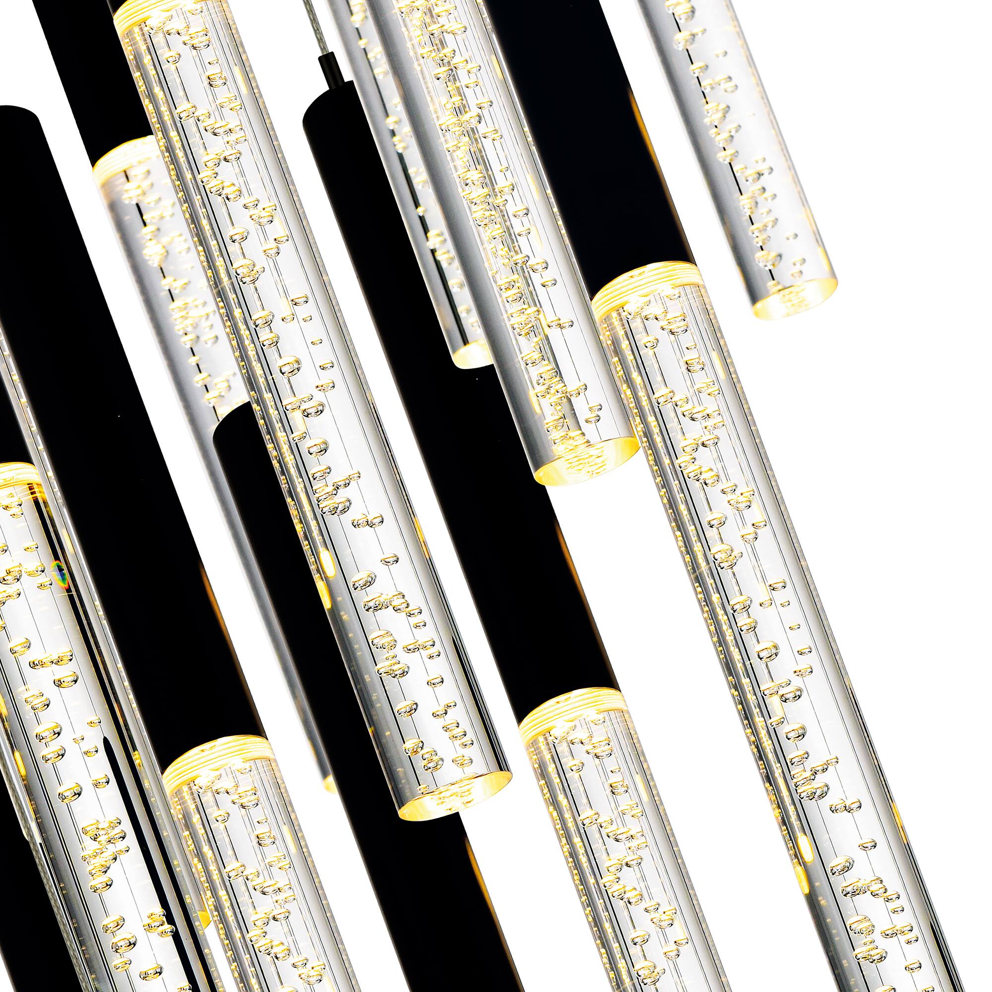 Back. CWI Lighting - Dragonswatch Integrated LED Black Chandelier - Black.