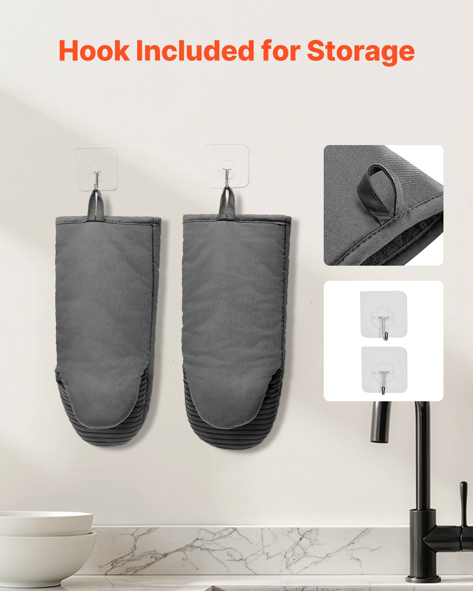 Hook Included for Storage