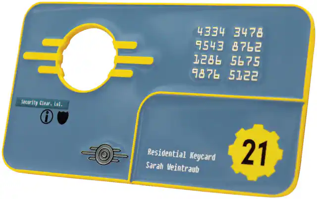 4334 3478 9543 8762 1286 5675 9876 5122
Security Clear. Lv1.
Residential Keycard
Sarah Weintraub
21