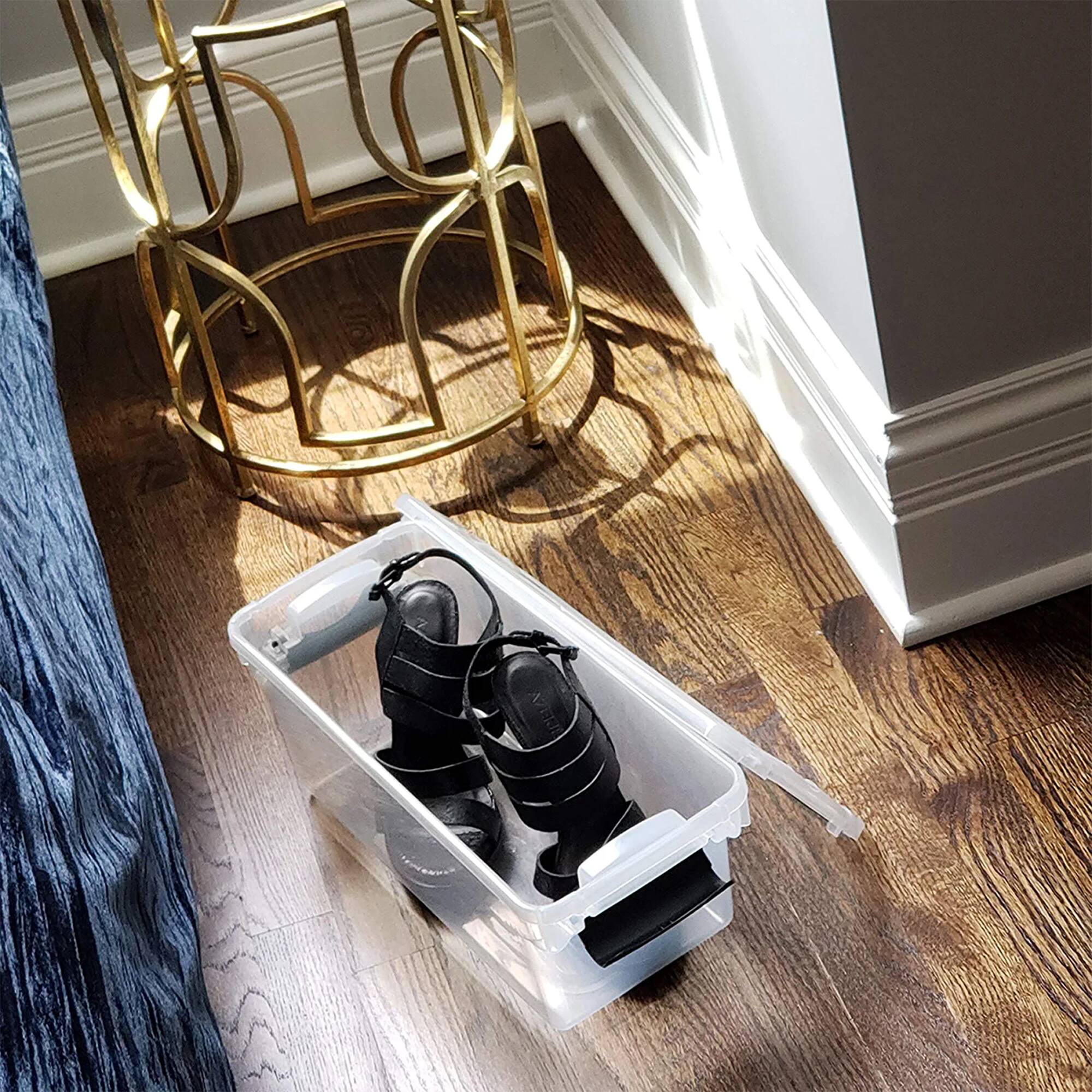 Alt View 7. Homz - Homz 7.5 Qt Clear Storage Organizing Container Bins with Latching Lids, 10 Pack - Gray Latch.