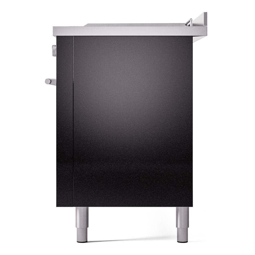 Alt View 9. ILVE - ILVE Professional Plus II Series 60 in. Dual Fuel Range with 7 Sealed Burners + Griddle (Liquid Propane, Satin Trim) - Glossy Black.