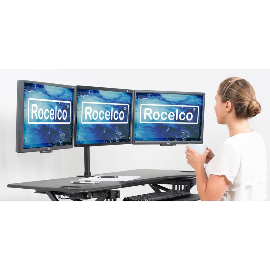 Rocelco Rdm2 Rocelco Triple Monitor Desk Mount VESA pattern, Three Articulated Full ...