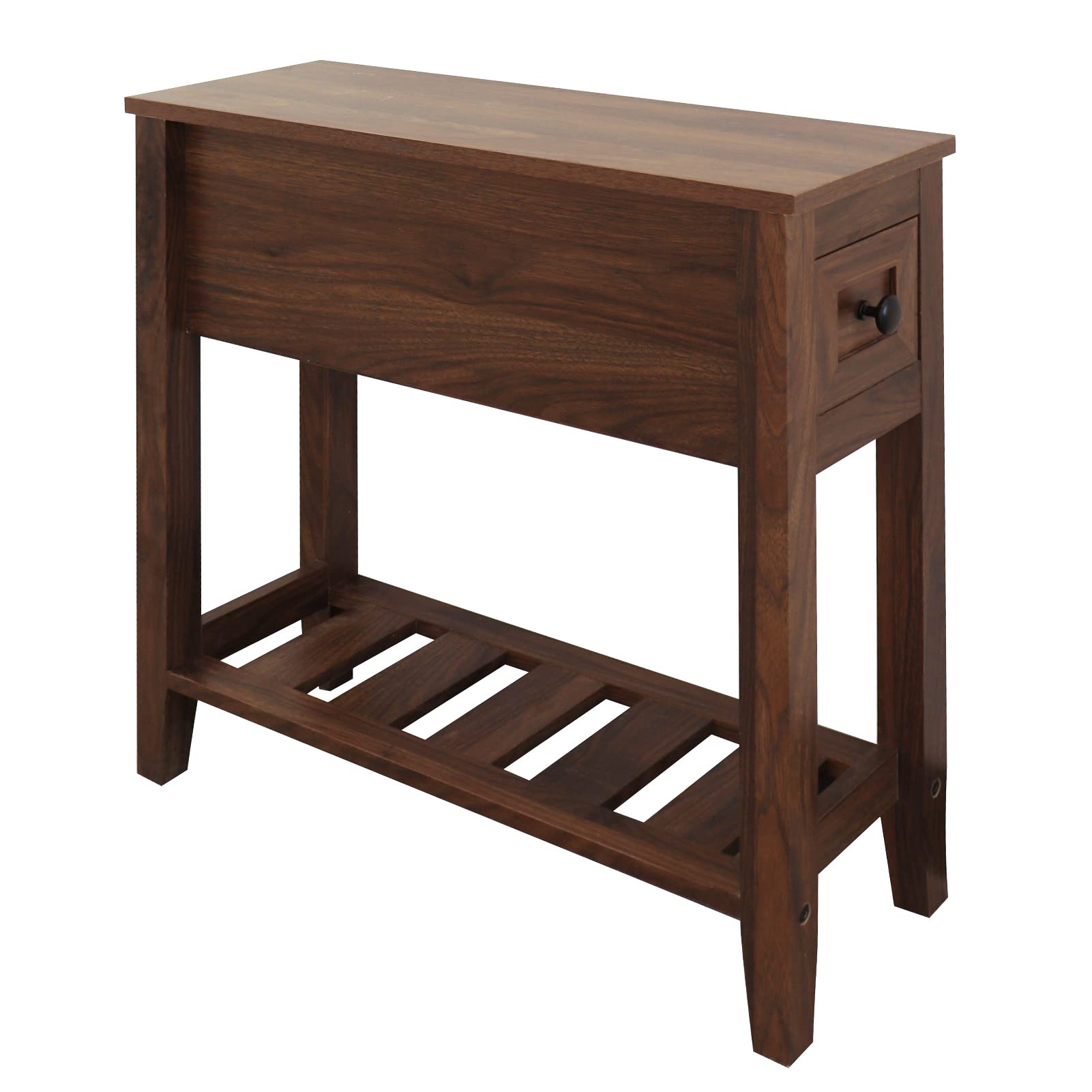 Back. PO3TICJUNKI3 - Chairside Narrow End Table Solid Recliner Side With Drawer Slim Nightstand Bedside For Living Room Bedroom - Default.