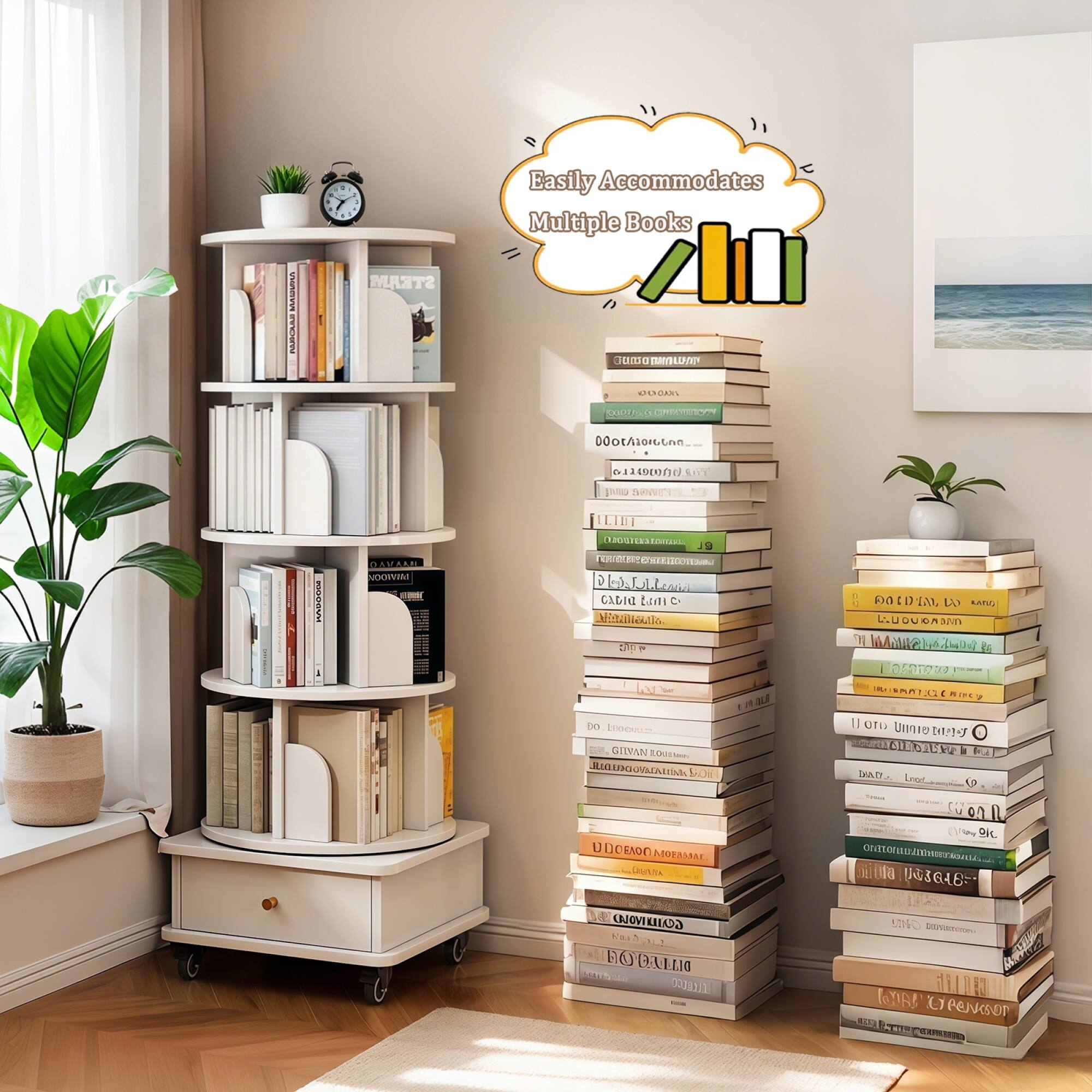 Easily Accommodates Multiple Books

Briefly Accommodates Multiple Books