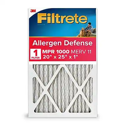 3M Filtrete Allergen Defense
1 MPR 1000 MERV 11
20" x 25" x 1" FILTER