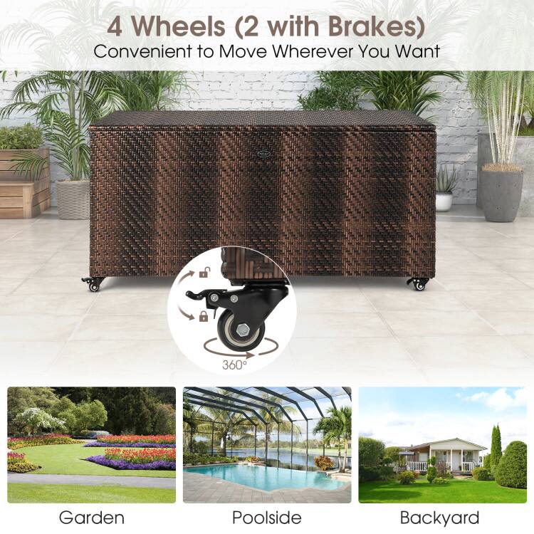4 Wheels (2 with Brakes) Convenient to Move Wherever You Want

Garden
Poolside
Backyard