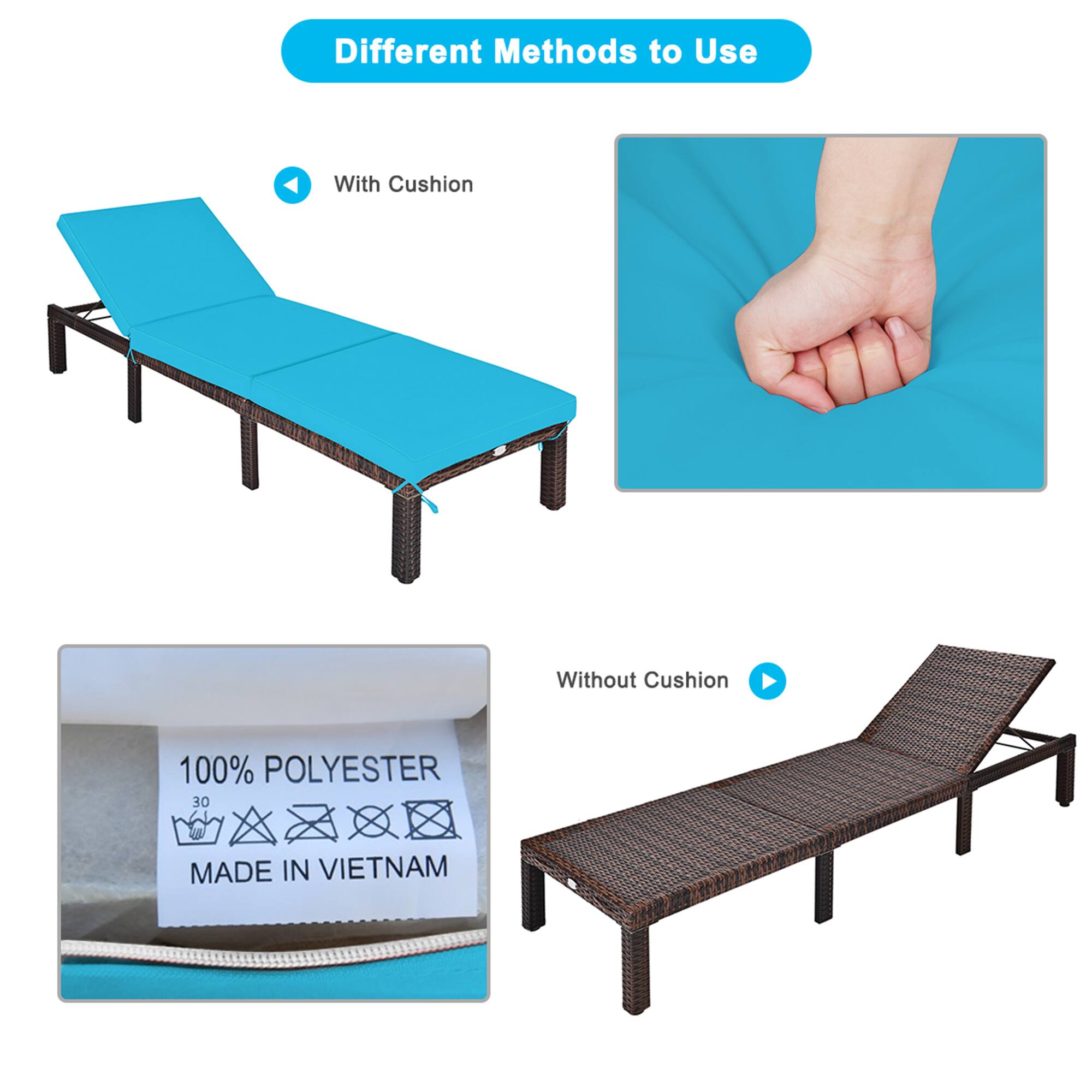 Different Methods to Use

With Cushion

Without Cushion

100% POLYESTER

MADE IN VIETNAM