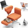 Front. Newtral - Freedom-X Ergonomic Criss Cross Adjustable Office Chair w/ Wheels Amrests Laptop Tray, Multi-Position Recliner for Home - Orange .