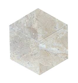 APRILSOUL - Hexagon Gold Yellow Beige Natural Marble Tiles Honed - White