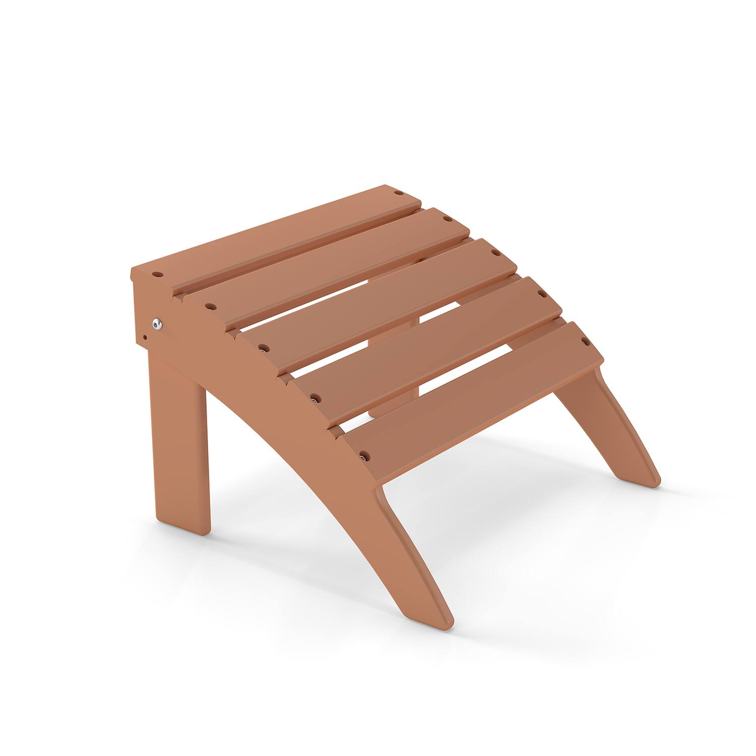 Front. FODINGHILL - HDPE Adirondack Ottoman, All weather Footrest for Patio & Garden - Teak.
