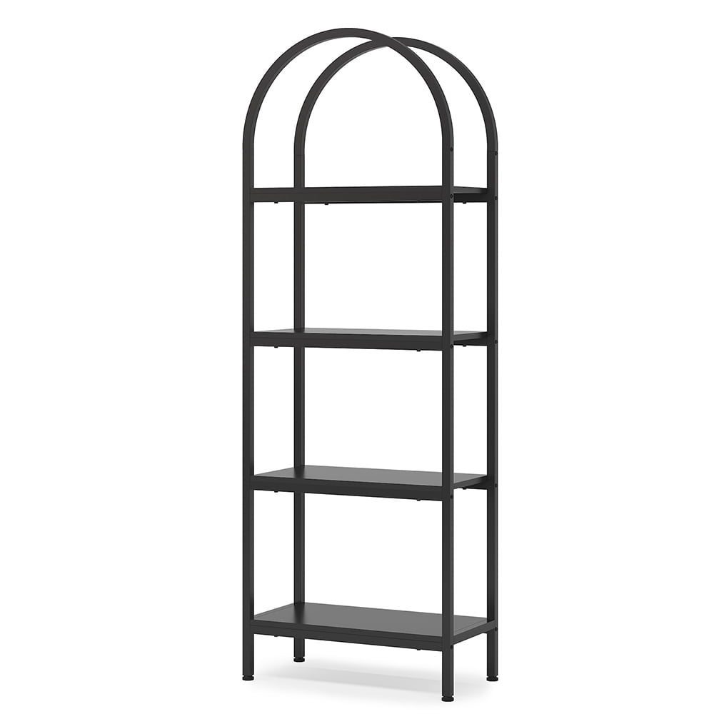 Back. Kadyn - Kadyn Book Storage Display Book Shelf,4-Tier / 5-Tier Bookshelf, Arched Bookcase Display Rack with Storage Shelves - Black.