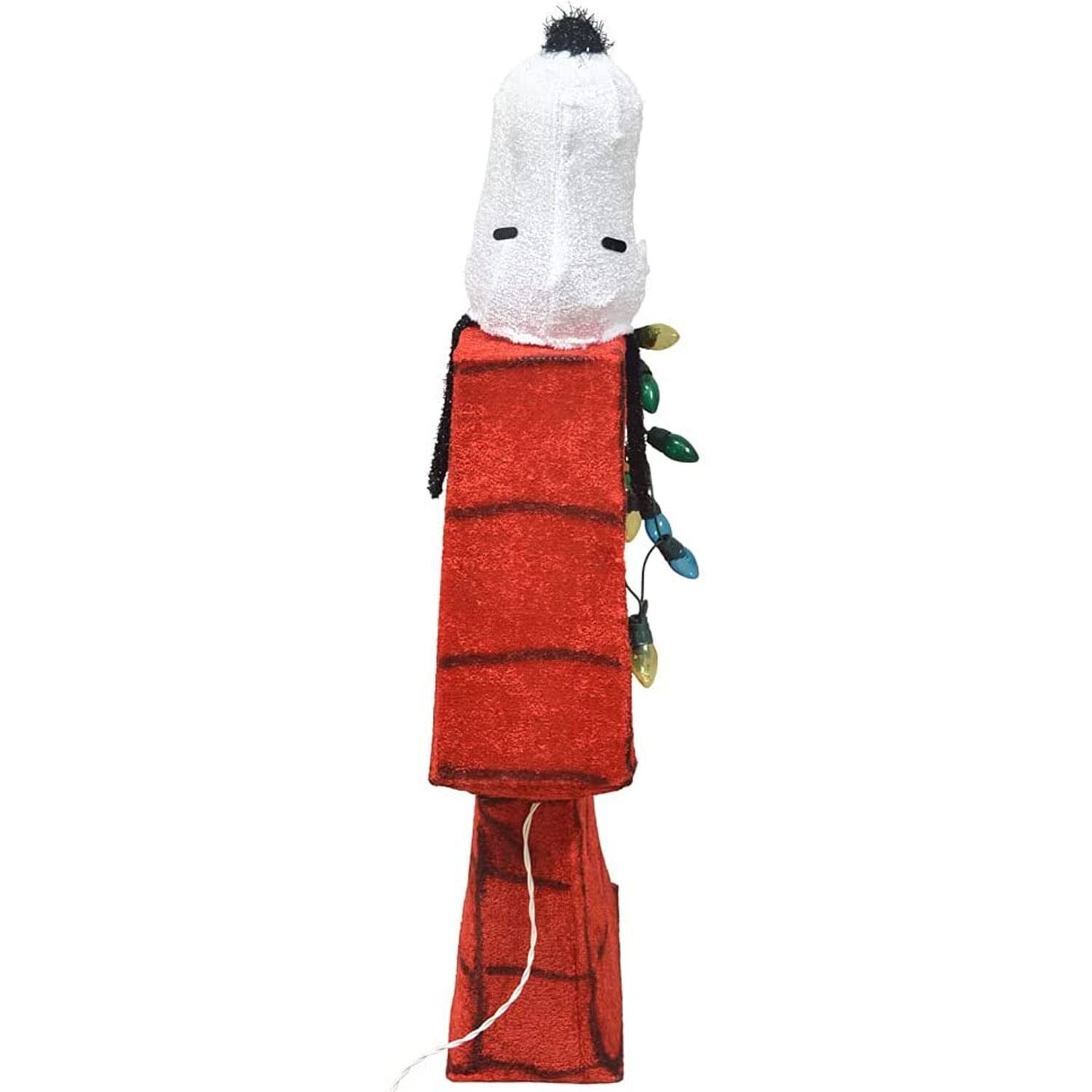 Alt View 3. ProductWorks - ProductWorks Peanuts 32" Snoopy & Woodstock Doghouse Prelit Christmas Yard - Multicolored.