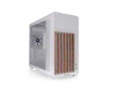 Front. Thermaltake - Thermaltake TR300 WS Wood Trim Mid Tower, 1x120mm Fan, ATX/mATX/mITX, 360mm Rad, 410mm GPU, Snow - Snow.
