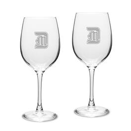 Jardine - Detroit Mercy Titans Logo 16oz. Two-Piece Traditional White Wine Glass Set - Multicolor
