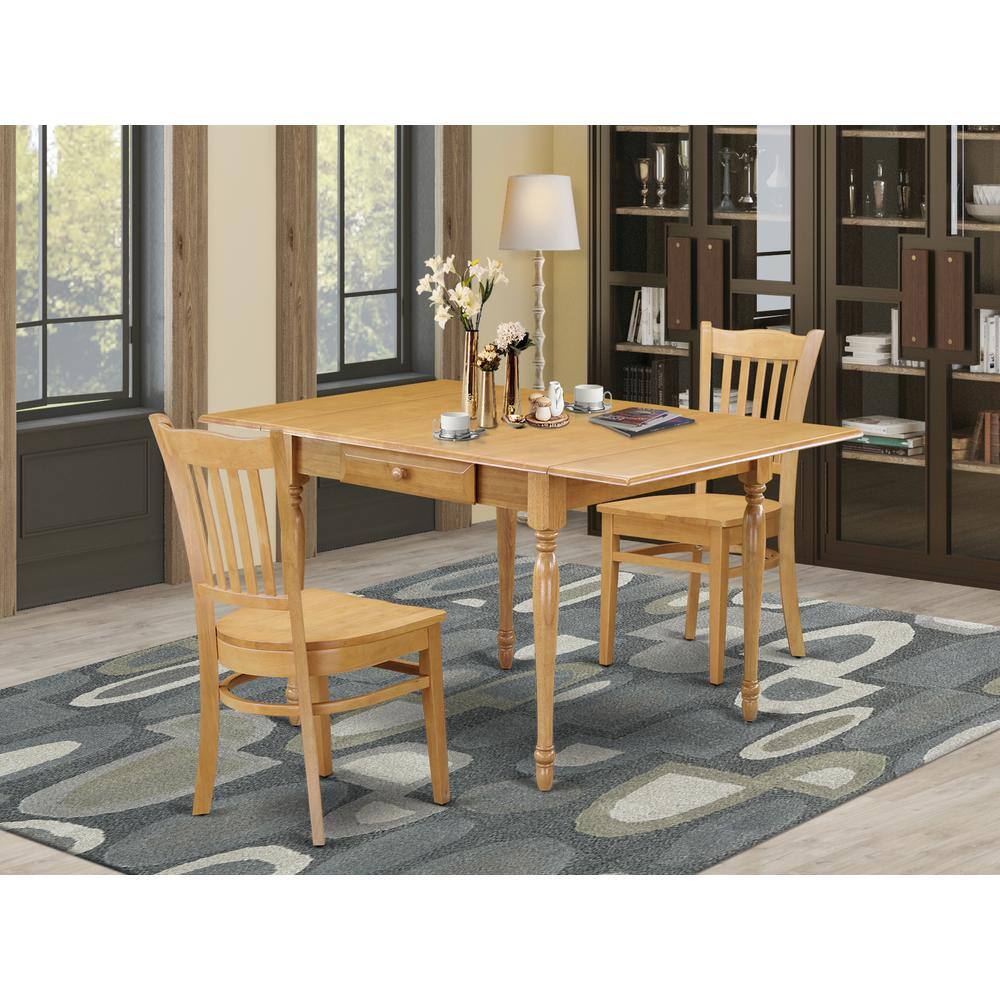 Angle. East West Furniture - Dining Room Set Oak - Brown.