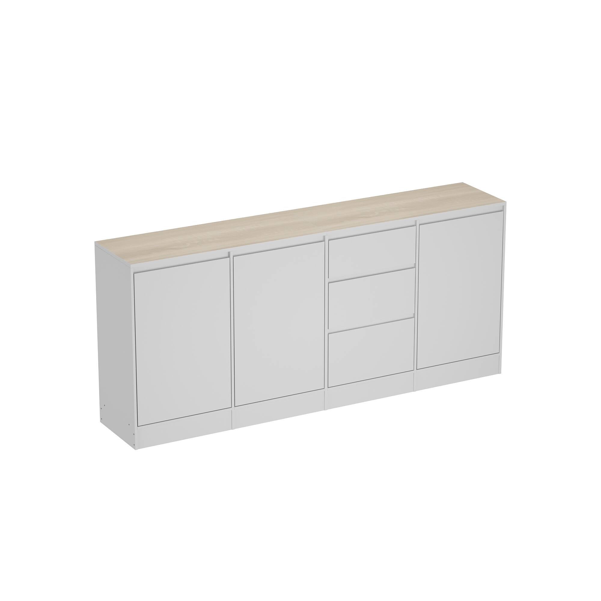 Left. Famapy - Famapy Combo Dresser: Multi - Storage, Hidden Handles & Multi - Scene Use - White.
