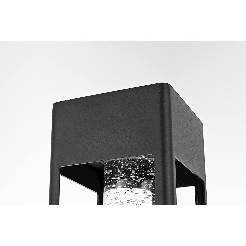 Back. Elegant Lighting - Amaris 18 inch LED Outdoor Post light in Black - Black And Clear.