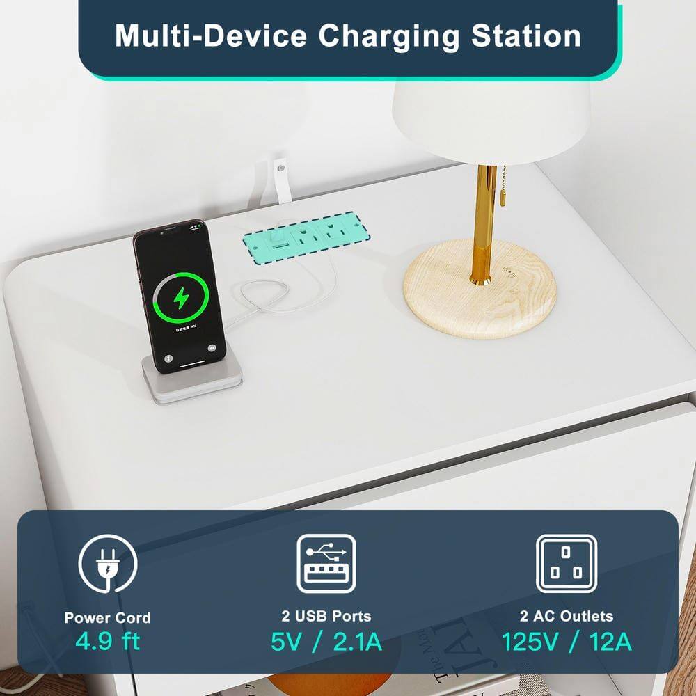 Multi-Device Charging Station

- Power Cord: 4.9 ft
- 2 USB Ports: 5V / 2.1A
- 2 AC Outlets: 125V / 12A