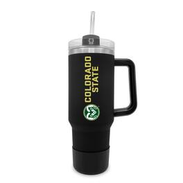 The Fanatic Group - Colorado State Rams 40oz. Stainless Tumbler with Handle & Removable Straw - Black