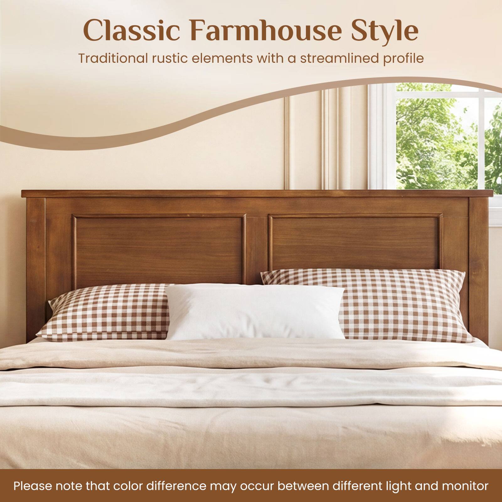 Classic Farmhouse Style  
Traditional rustic elements with a streamlined profile  

Please note that color difference may occur between different light and monitor.