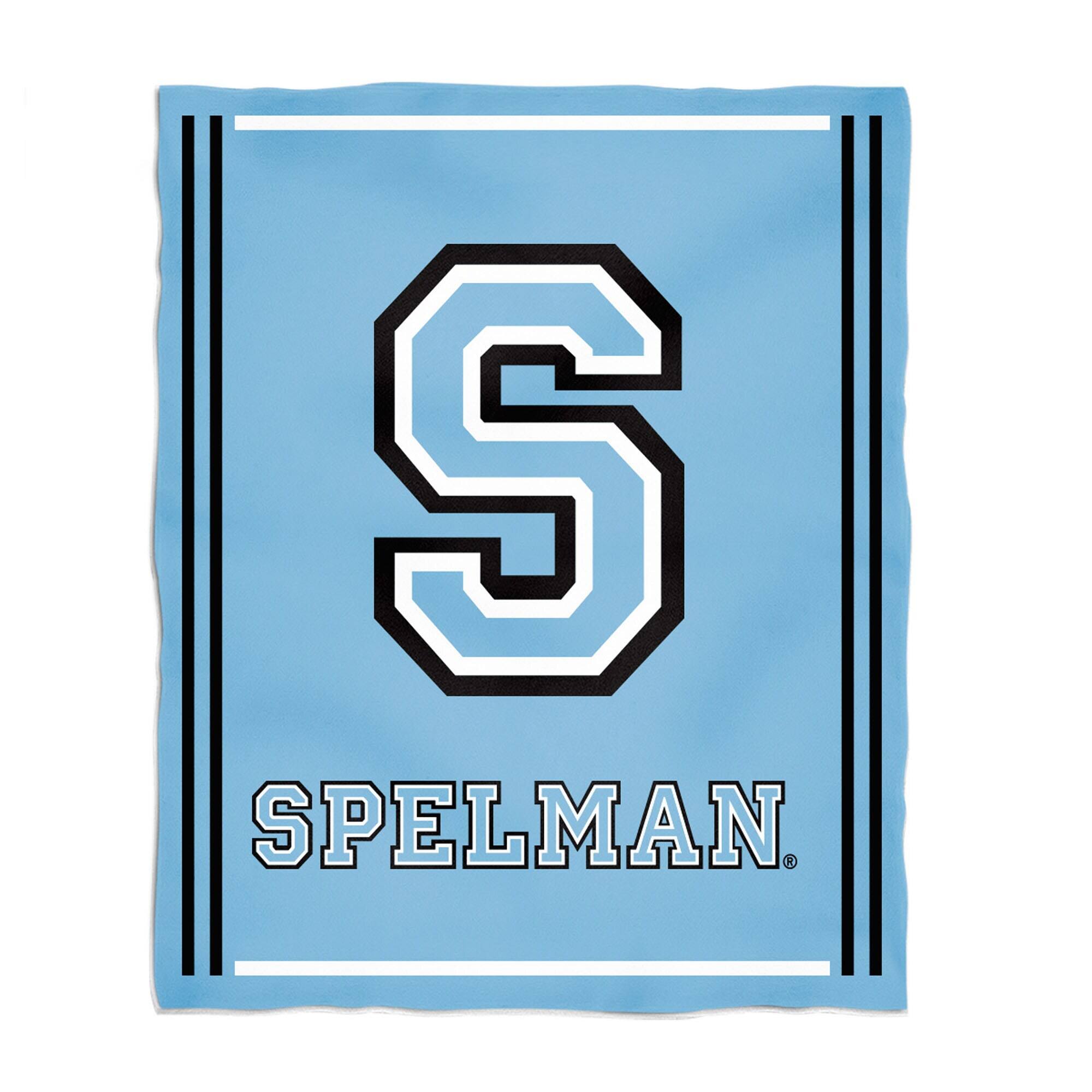 Front. Vive La Fete - Spelman College Jaguars 36'' x 48'' Big Mascot Blanket - Blue.