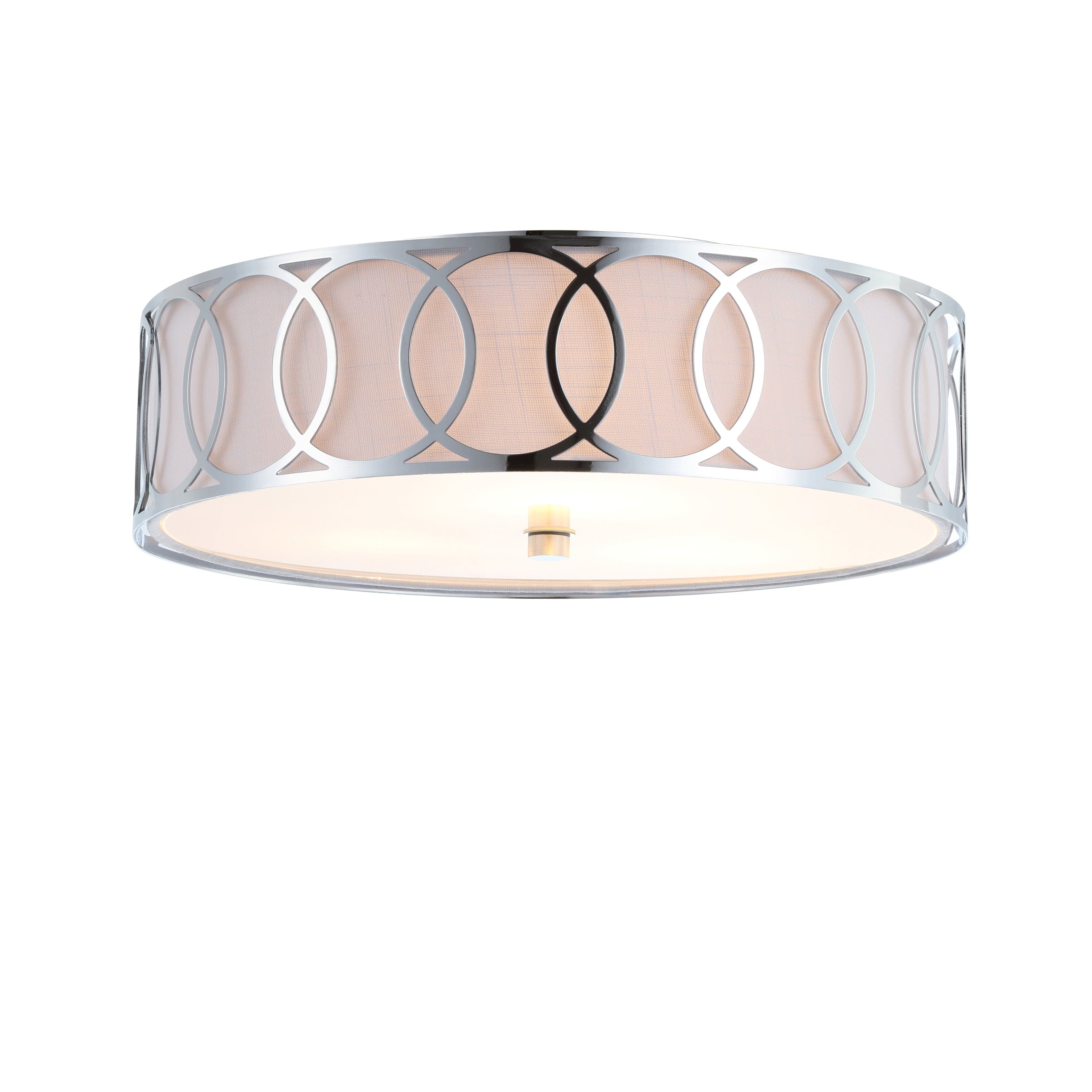 Photos - Chandelier / Lamp Wide Jonathan Y - Aria 3-Light 15.5" Metal LED Flush Mount - Chrome JYL3502 