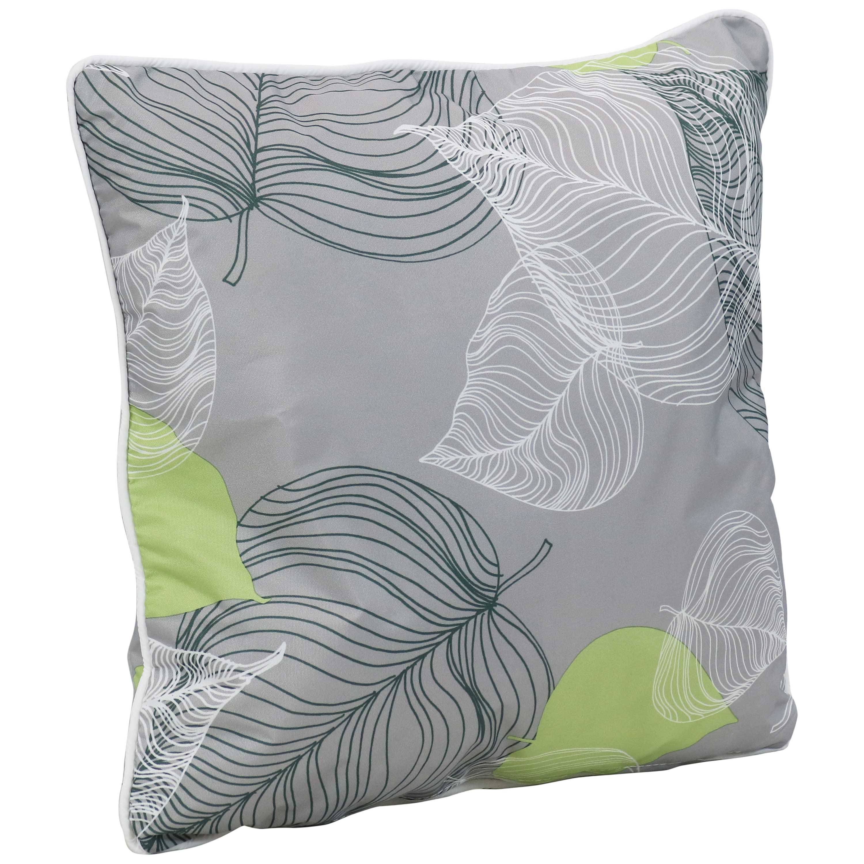 Alt View 5. Sunnydaze - Square Indoor and Outdoor Throw Pillow - 16 in - Lush Foliage.