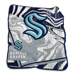 Logo Brands - Seattle Kraken 50" x 60" Swirl Raschel Throw Blanket - Multicolor