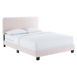 Modway - Celine Channel Tufted Performance Velvet King Bed - Red