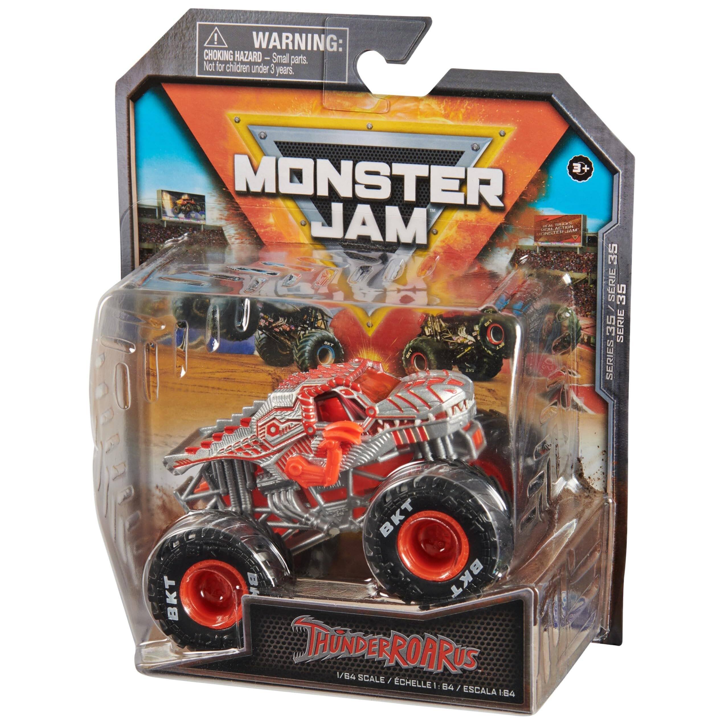 ! WARNING: CHOKING HAZARD - Small parts. Not for children under 3 years.  
MONSTER JAM  
35 SERIE 35 / 35 SERIE  
BKT BKT BKT  
THUNDERROARUS  
1/64 SCALE / ESCALA 1:64 / ÉCHELLE 1:64