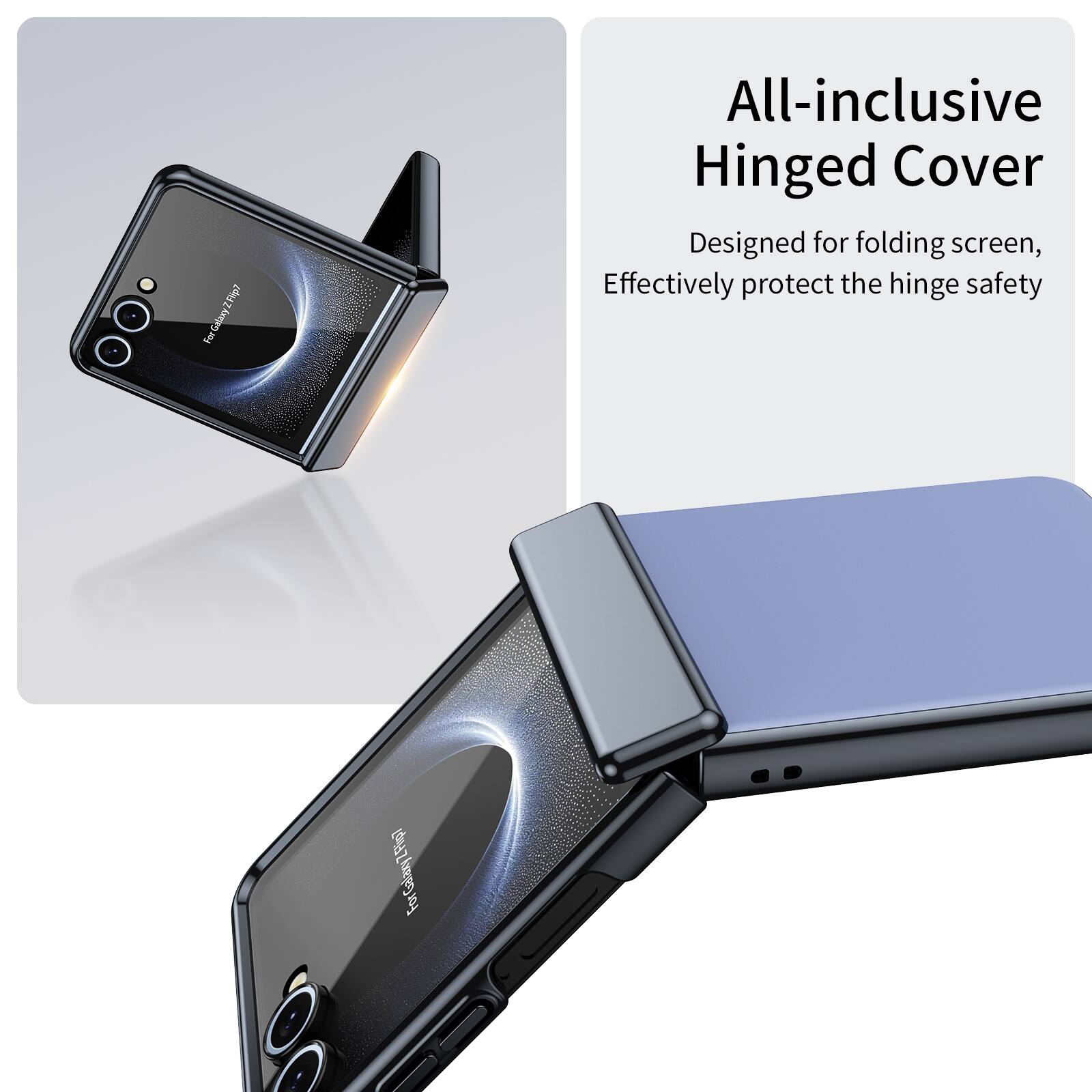 For Galaxy Z Flip7 All-inclusive Hinged Cover Designed for folding screen, Effectively protect the hinge safety