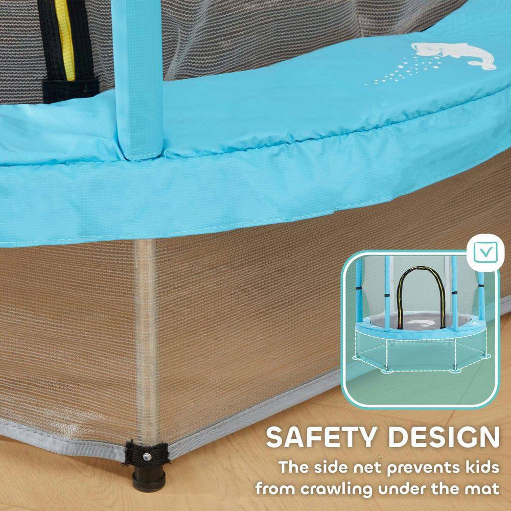 SAFETY DESIGN  
The side net prevents kids from crawling under the mat