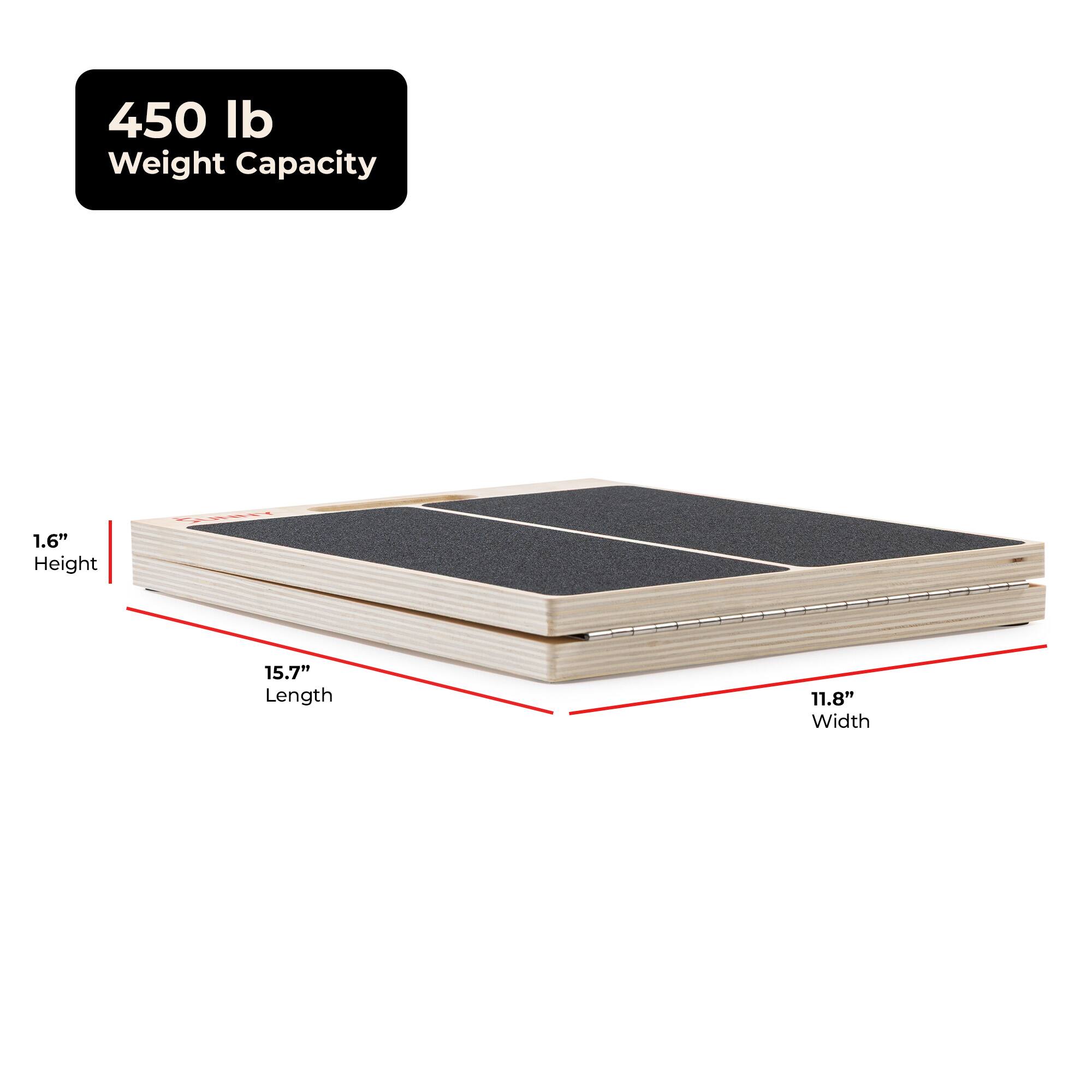 450 lb Weight Capacity  
1.6" Height  
15.7" Length  
11.8" Width