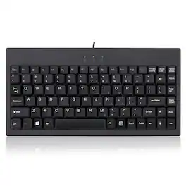 Adesso - Mini Wired Gaming Keyboard AKB-110B USB/PS/2 Membrane Keys Embedded Numeric Keypad 12 Function Keys Windows Key - Black