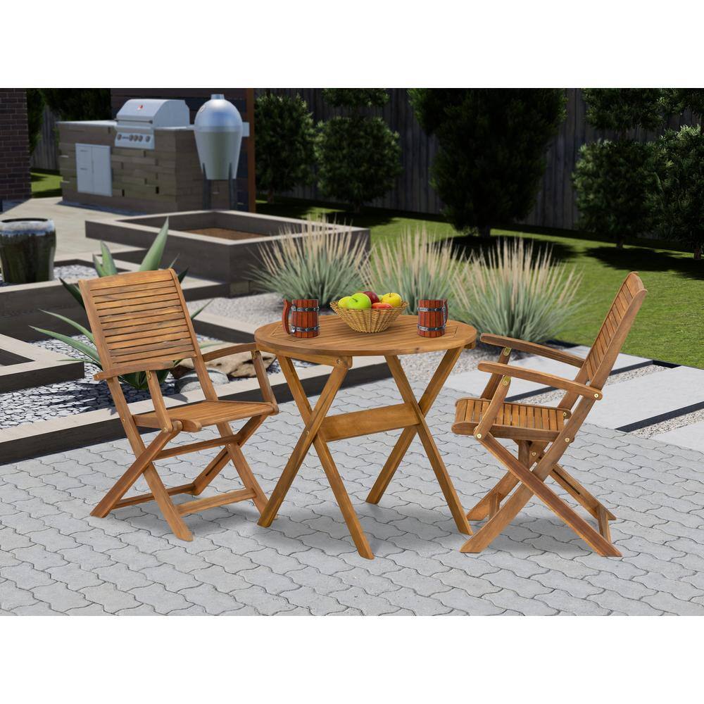 Alt View 3. East West Furniture - 3 Piece Patio Bistro Sets - Brown.