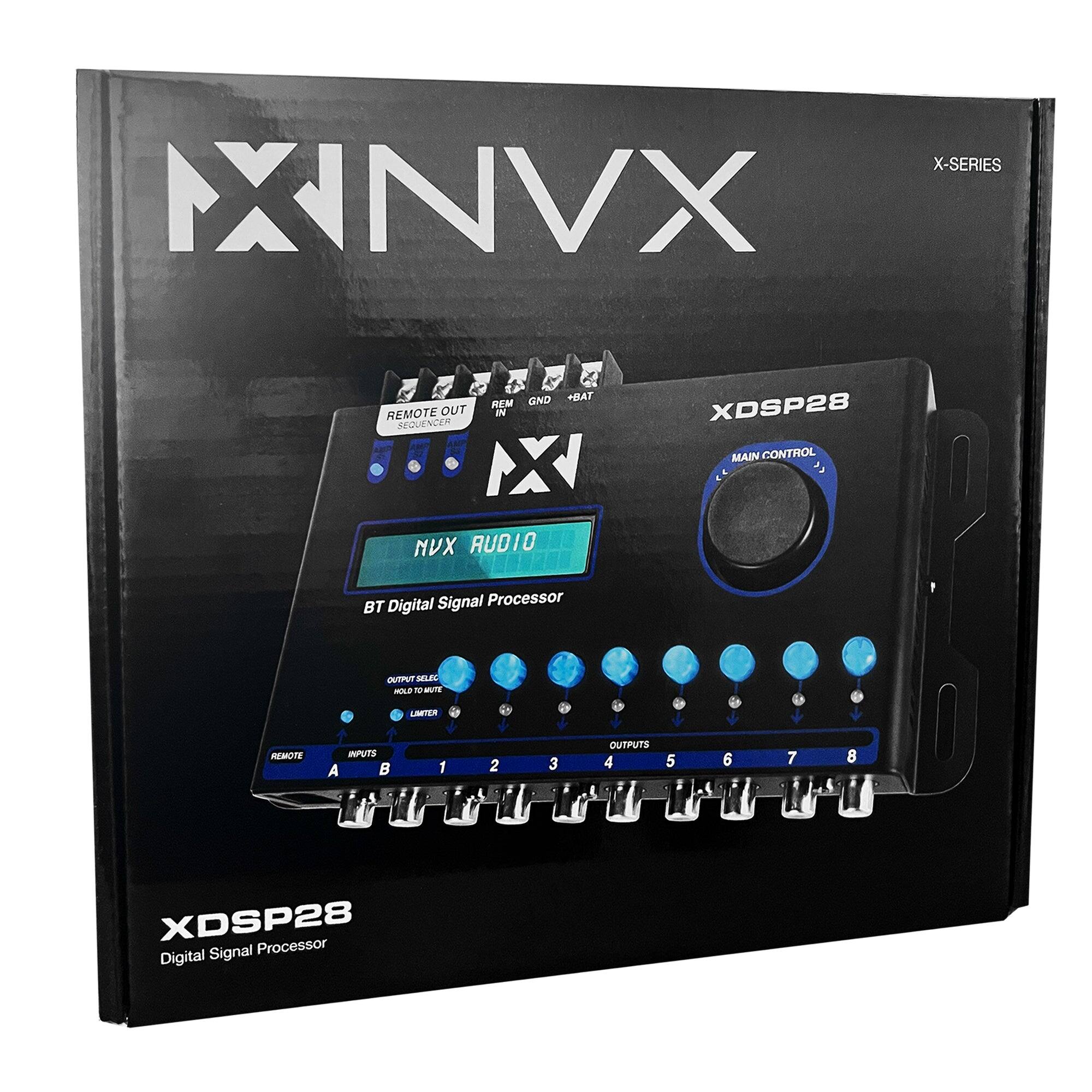 X-SERIES  
MNVX  
GND +BAT  
REM IN  
REMOTE OUT  
SEQUENCER  
NCER  
IX  
NUX  
RUDIO  
XDSP28  
MAIN CONTROL  
Digital Signal Processor  
BT OUTPUT  
MELES  
MUTE LATER  
REMOTE INPUTS  
1 2 3  
OUTPUTS  
4 5 6 7 8  
XDSP28  
Signal Processor Digital