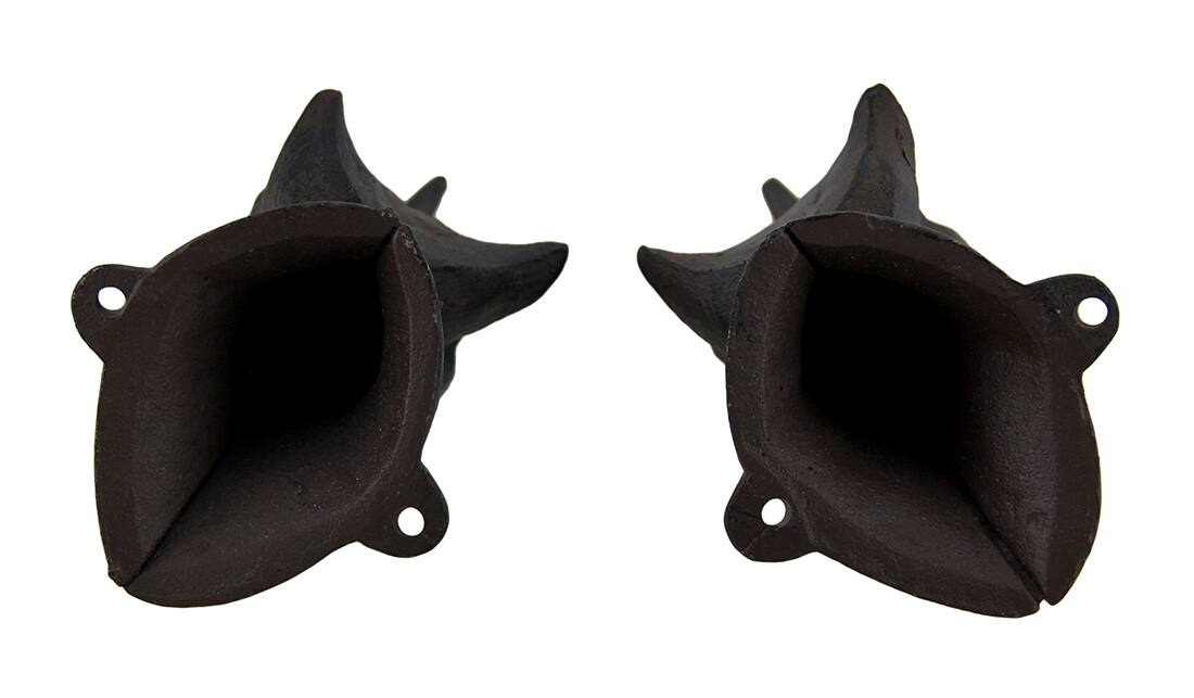 Alt View 2. Zeckos - Set of 2 Rustic Cast Iron Rhinoceros Head Wall Hooks - Rust.