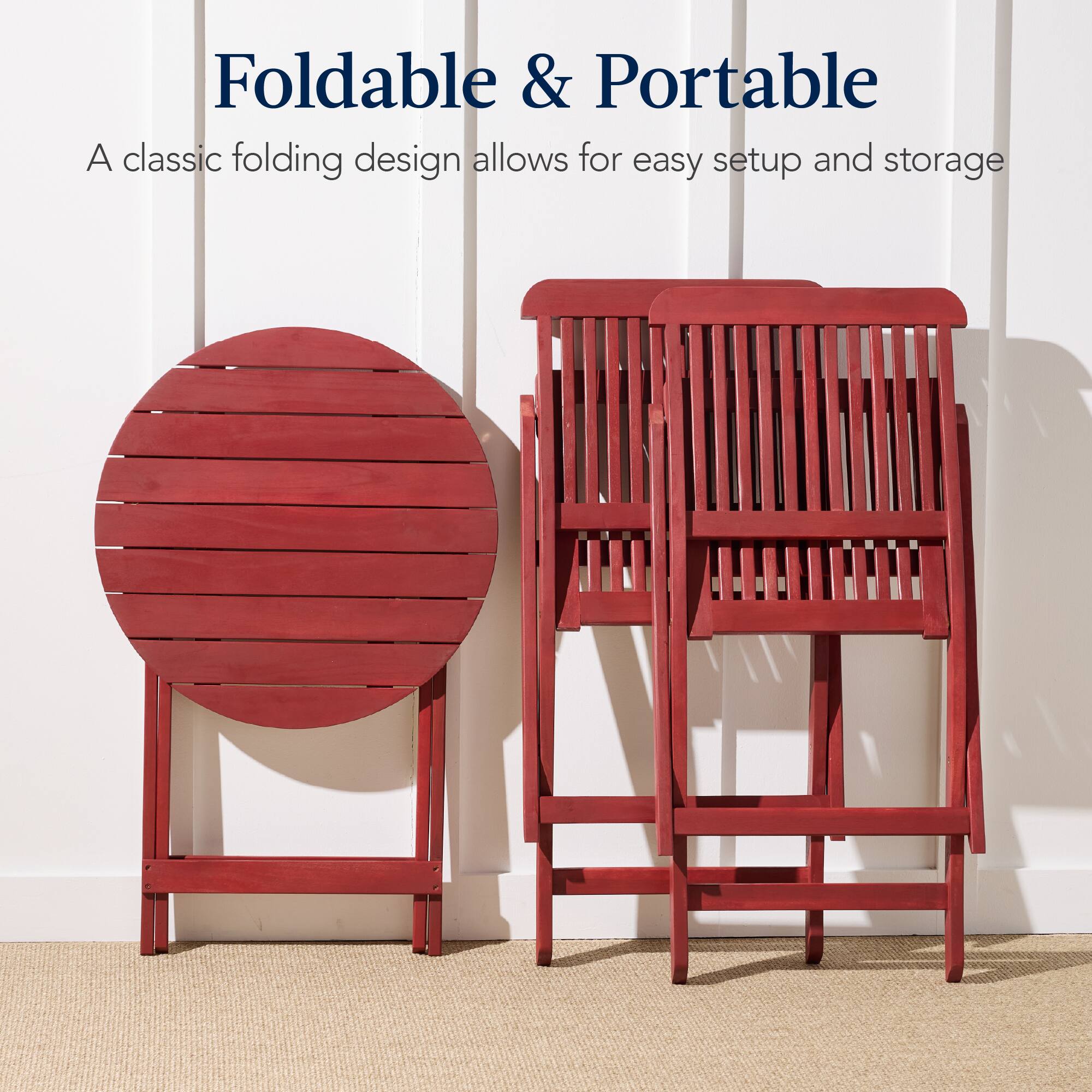 Foldable & Portable

A classic folding design allows for easy setup and storage