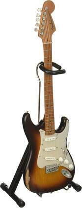 Axe Heaven - Fender Stratocaster Sunburst Road Worn Mini Electric Guitar Replica FS-012 - Collectibles - Multicolor