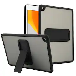 UUCOVER - Case for iPad 9th 8th 7th Gen 10.2-inch (2021/2020/2019), Shockproof TPU+PC Matte Case Kickstand Slim Back Cover - Black