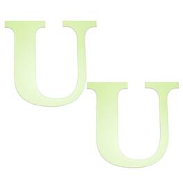 Unique Bargains - 2pcs 3D 5.9" Letter U Mirror Wall Sticker, Self-Adhesive Glow in the Dark for DIY Party Wedding Room Decoration - Green