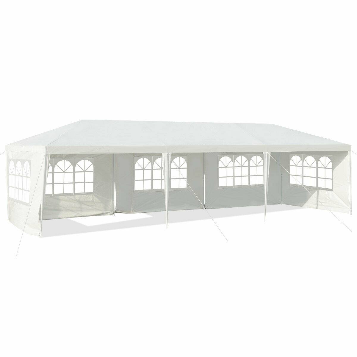 Alt View 2. Gymax - Gymax 10'x30' Heavy-duty Gazebo Wedding Canopy Party Pavilion Outdoor - white.