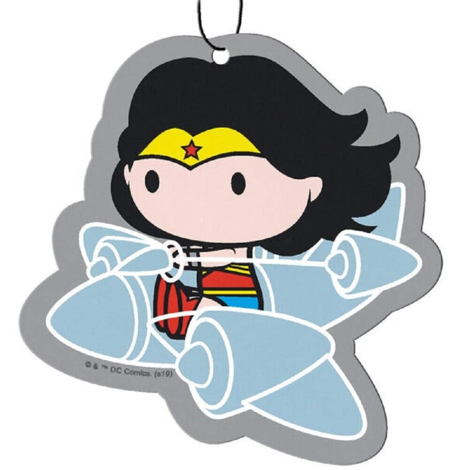 Spoontiques - DC Comics Wonder Woman in Invisible Jet Air Freshener 3 Pack New Car Scent - Multicolor