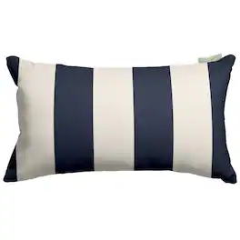 Majestic Home - Pillow 12x20 Vertical Stripe Navy - Blue