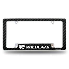 Rico Industries - Kansas State Wildcats Chrome Metal License Plate Frame with Carbon Fiber Design - Multi