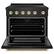 Angle. ZLINE - 36 in. Wide 5 Elements Autograph 5.2 cu. ft. Paramount Freestanding Induction Range in Black Steel & Gold Helix Handle - Stainless Steel.